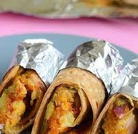 Aaloo cholley Kathi Roll (आलू छोले काठी रोल)